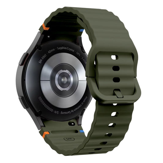 Tech-Protect silikone sportsrem til Samsung Galaxy Watch7 / Watch FE / Watch6 / Watch5 / Watch4-serien, Khaki