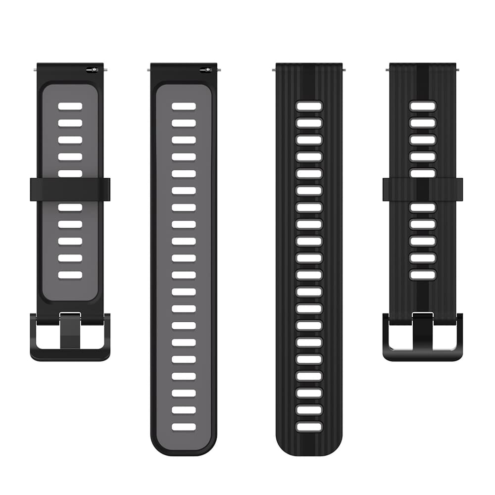 Techsuit W002 rem til Samsung Galaxy Watch / Huawei Watch Series, 20mm, Sort