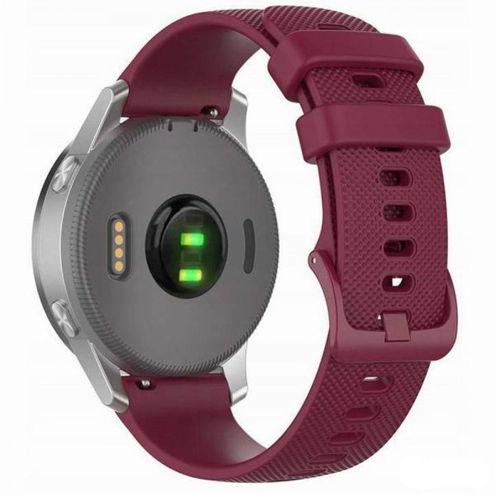 Techsuit W006 rem til Samsung Galaxy Watch / Huawei Watch Series, 20mm, Kirsebærrød