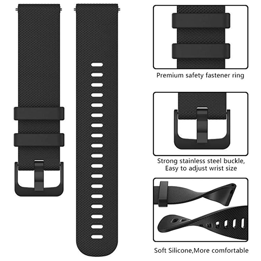 Techsuit W006 rem til Samsung Galaxy Watch / Huawei Watch Series, 22mm, Sort