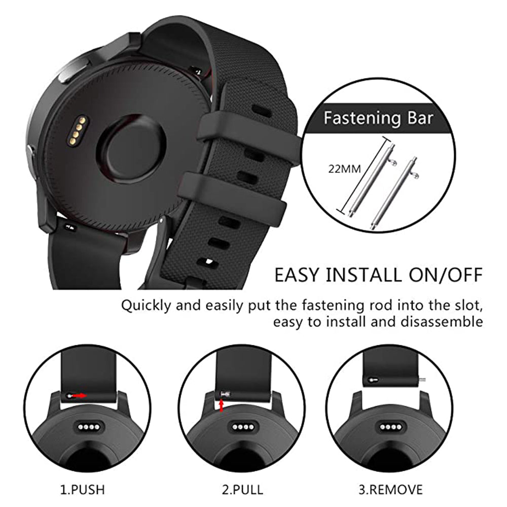 Techsuit W006 rem til Samsung Galaxy Watch / Huawei Watch Series, 22mm, Sort