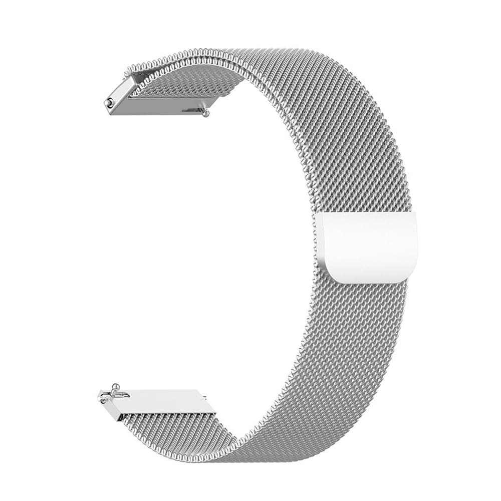 Techsuit W009 rem til Samsung Galaxy Watch / Huawei Watch Series, 20mm, Sølvfarvet