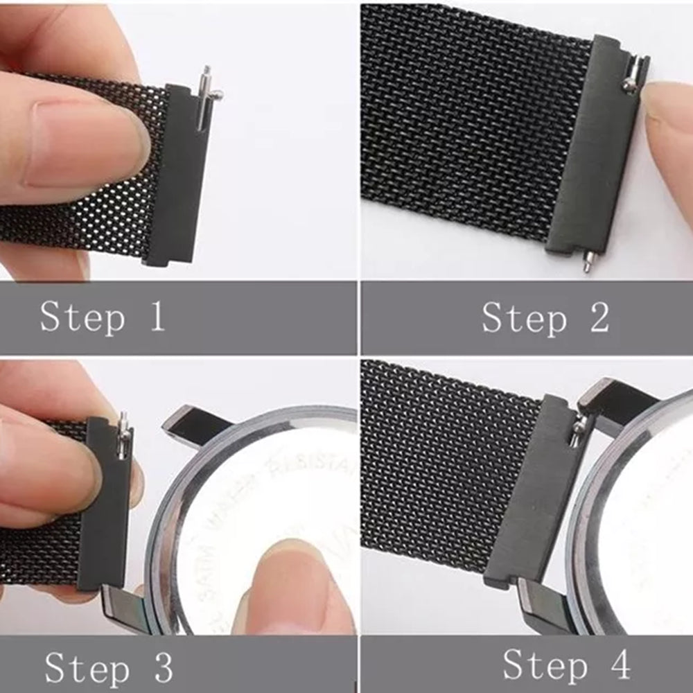 Techsuit W009 rem til Samsung Galaxy Watch / Huawei Watch Series, 20mm, Sølvfarvet
