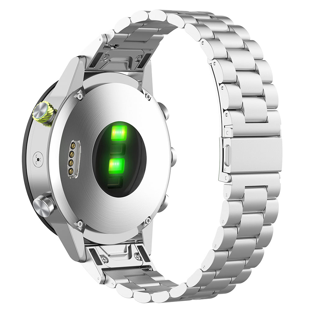 Techsuit W010 rem til Garmin Instinct / Approach / Fenix Watch Series, 20mm, Sølvfarvet