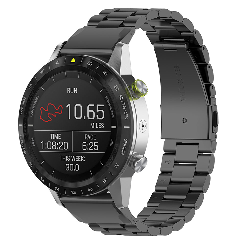 Techsuit W010 rem til Garmin Watch Fenix / Forerunner Series, 22mm, Sort