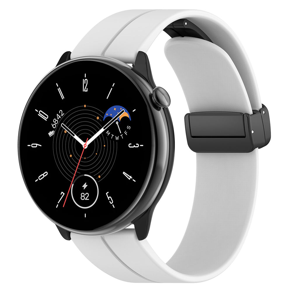 Techsuit W011 rem til Huawei Watch / Garmin Watch Series, 18mm, Hvid