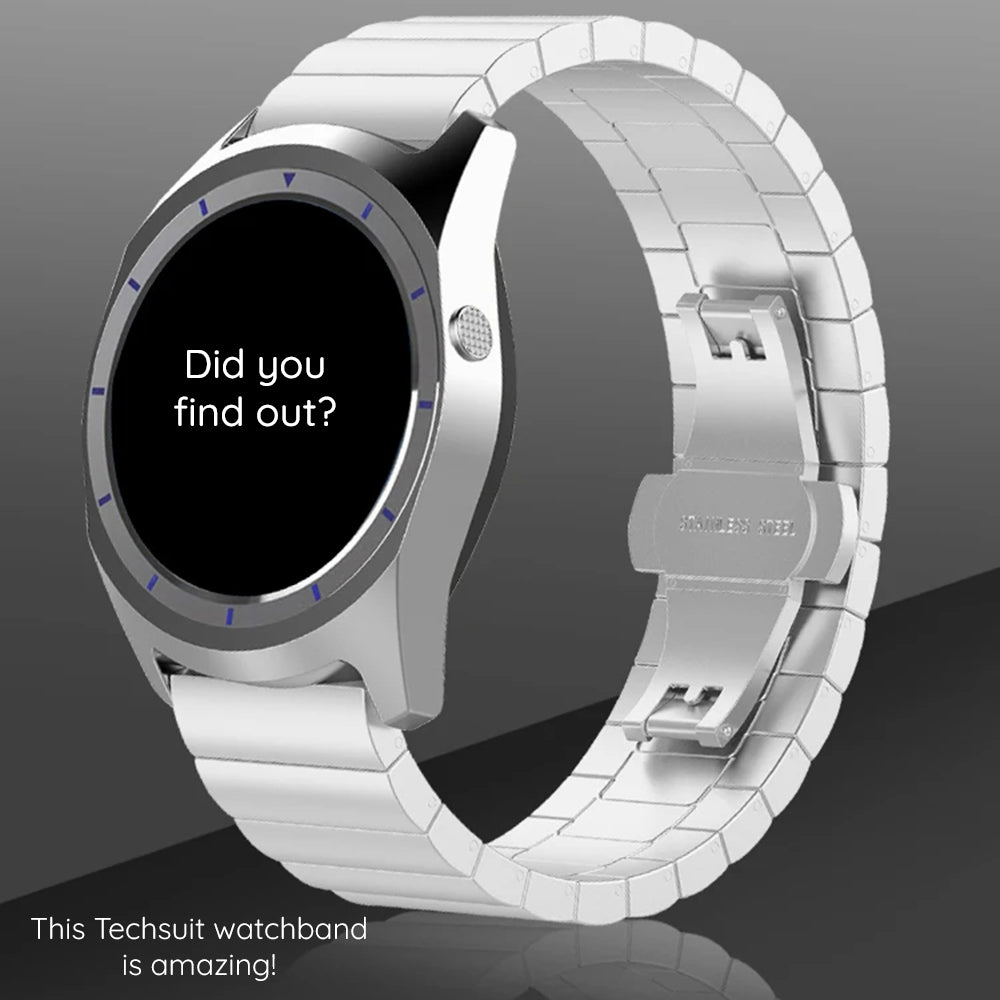 Techsuit W012 rem til Apple Watch 42mm / 41mm / 40mm / 38mm serien, Sølvfarvet