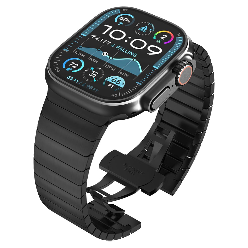 Techsuit W012 rem til Apple Watch 49mm / 46mm / 45mm / 44mm / 42mm serien, Sort
