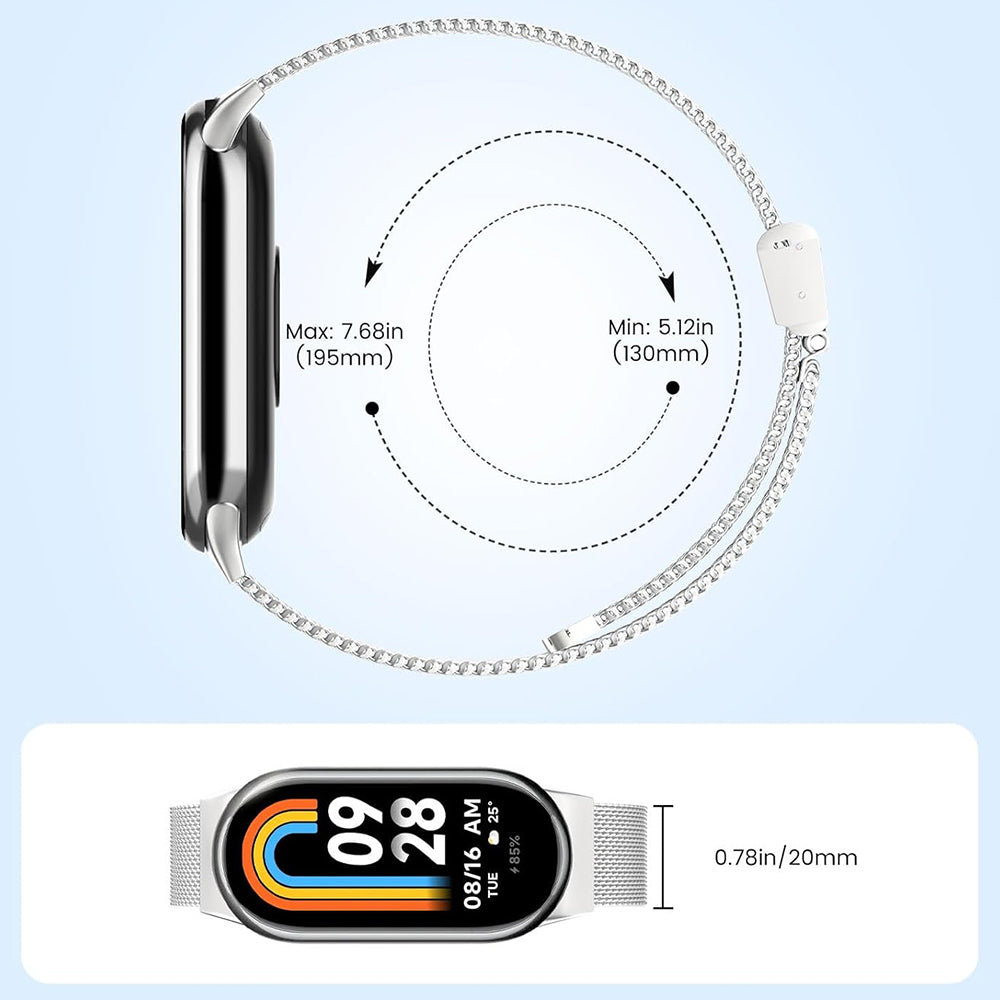 Techsuit W022 rem til Xiaomi Smart Band 9 / 8, 15mm, Gylden