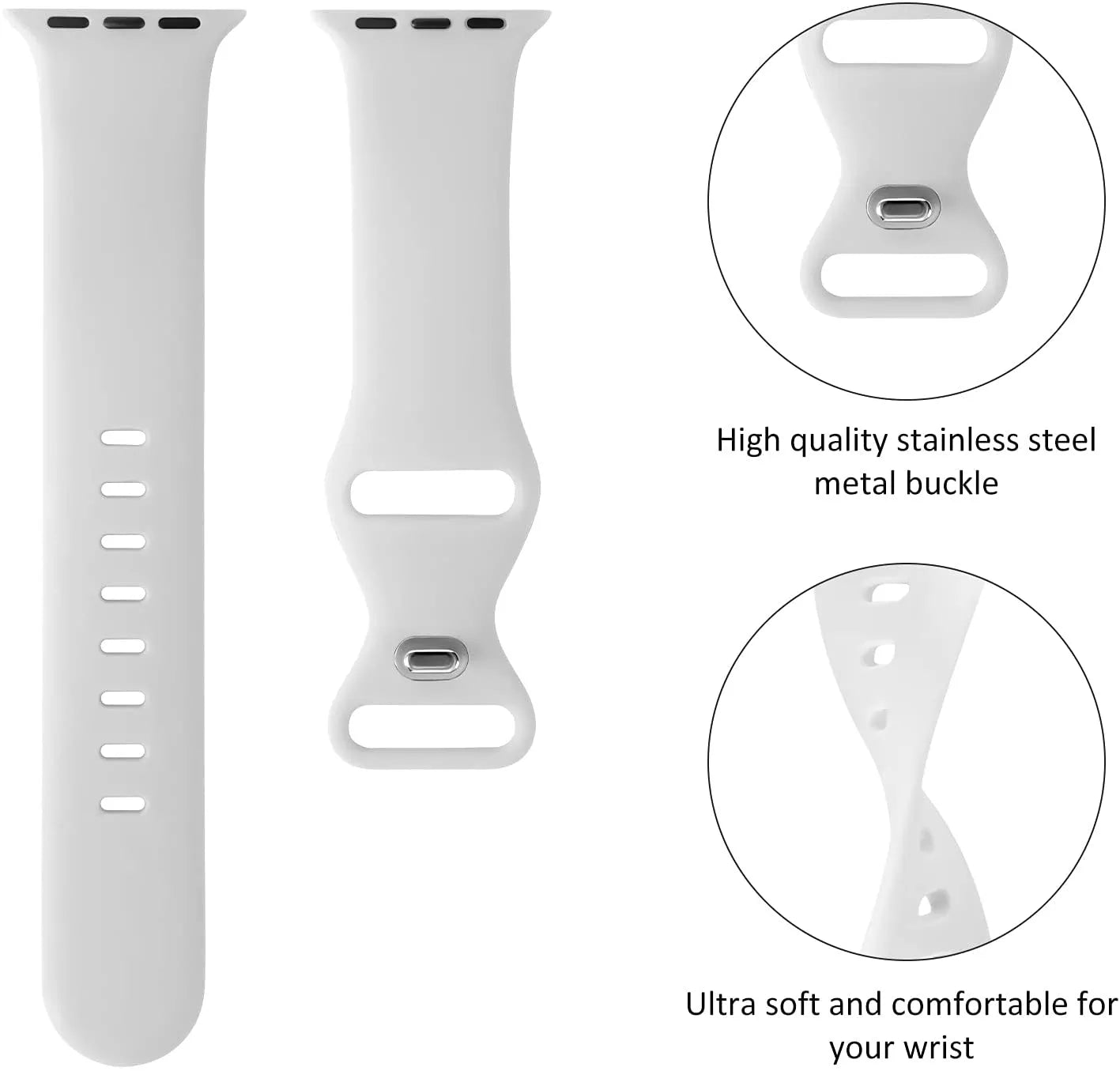 Techsuit W031 rem til Apple Watch 49mm / 46mm / 45mm / 44mm / 42mm serien, Grå
