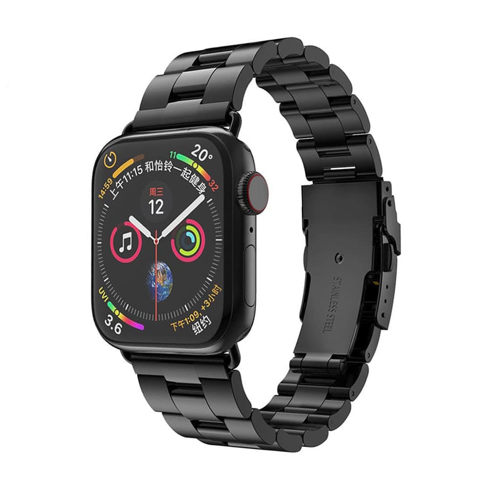Techsuit W036 rem til Apple Watch 49mm / 46mm / 45mm / 44mm / 42mm serien, Sort