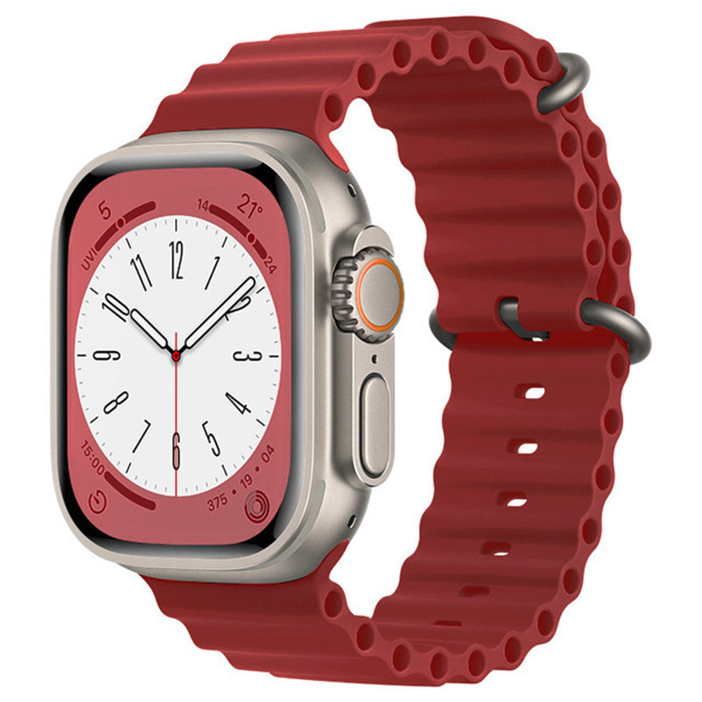 Techsuit W038 rem til Apple Watch 42mm / 41mm / 40mm / 38mm serien, Mørkerød