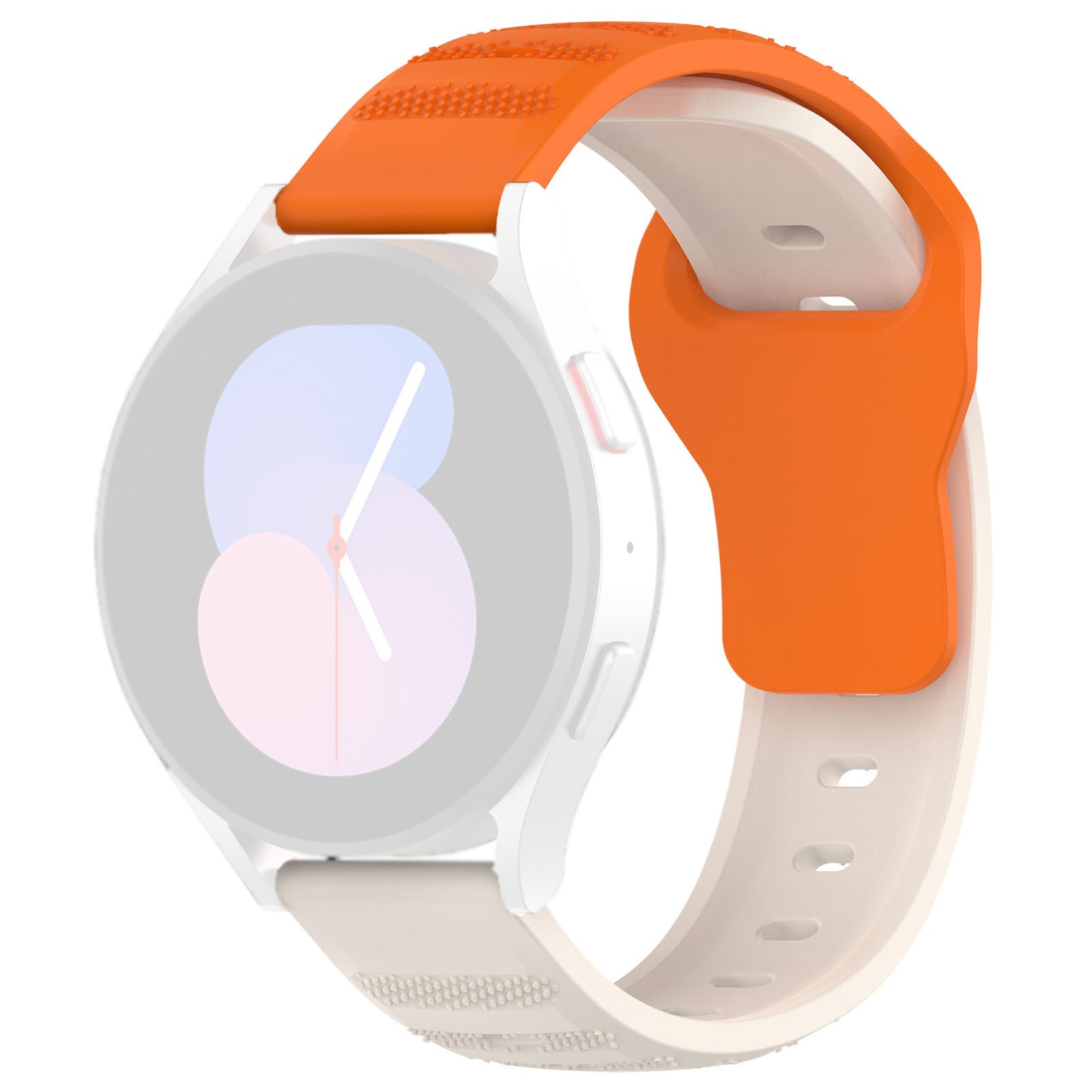 Techsuit W050 rem til Samsung Galaxy Watch / Huawei Watch Series, Beige Orange