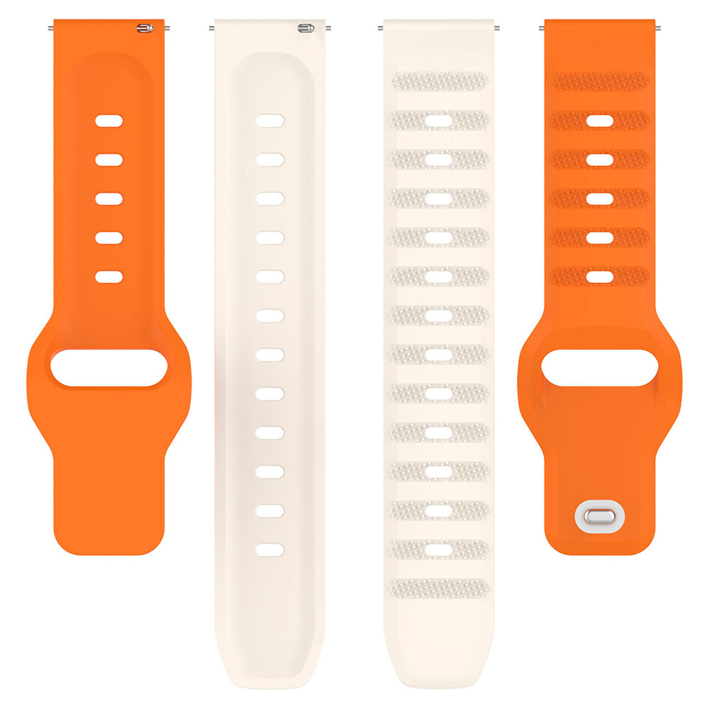 Techsuit W050 rem til Samsung Galaxy Watch / Huawei Watch Series, Beige Orange