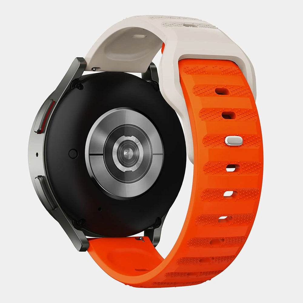 Techsuit W050 rem til Samsung Galaxy Watch / Huawei Watch Series, Beige Orange