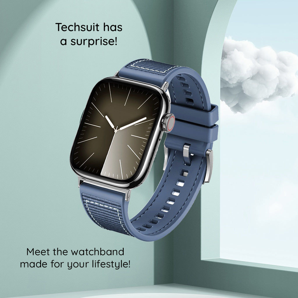 Techsuit W051 rem til Apple Watch 42mm / 41mm / 40mm / 38mm serien, Sort