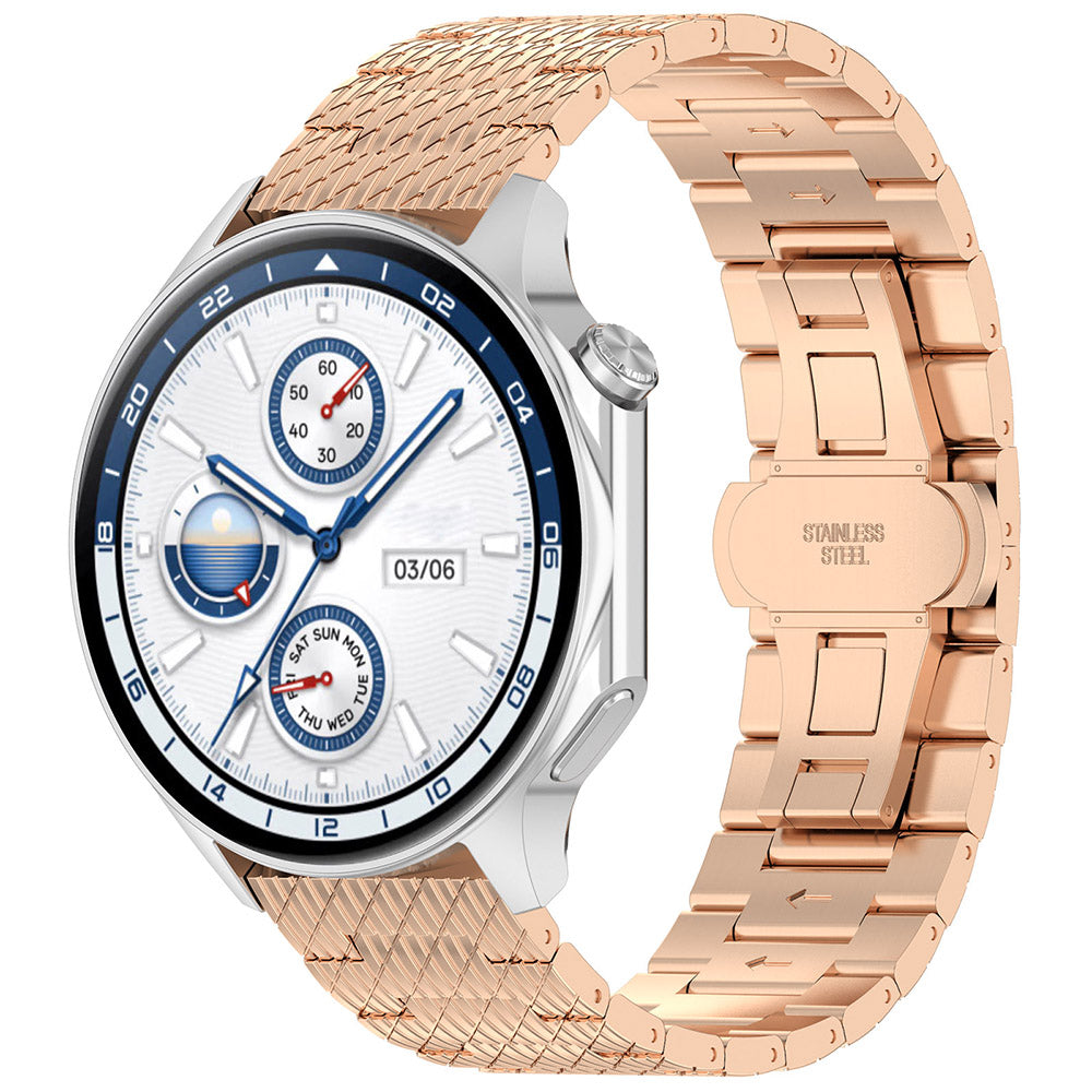 Techsuit W052 rem til Huawei Watch / Xiaomi Watch Series, 22mm, Rosaguld