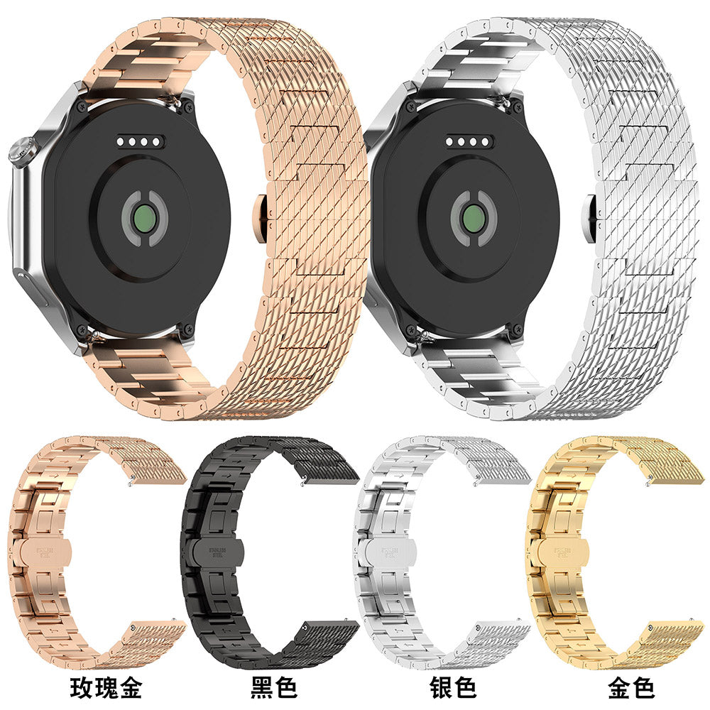 Techsuit W052 rem til Samsung Galaxy Watch / Huawei Watch Series, 20mm, Sort