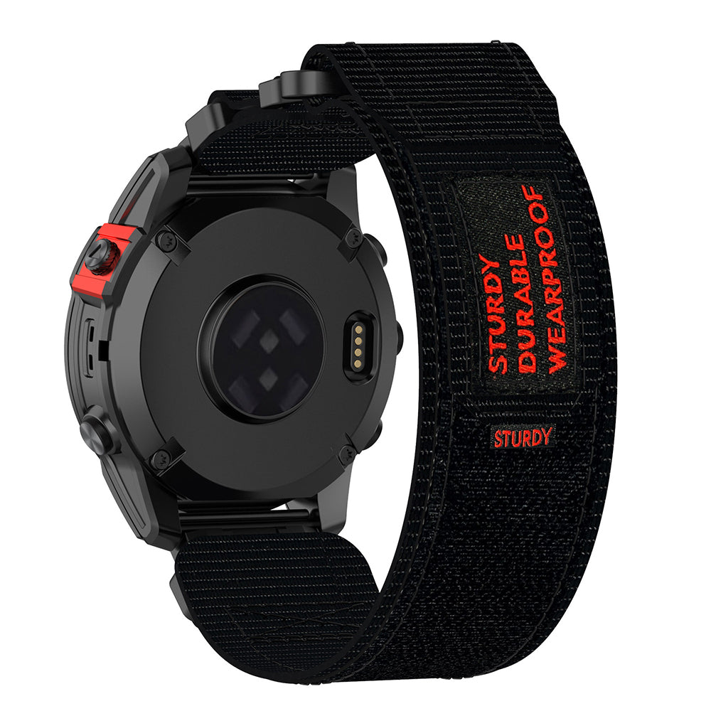 Techsuit W057 rem til Garmin Watch Fenix / Forerunner Series, 22mm, Sort