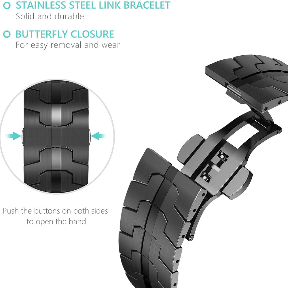 Techsuit W063 rem til Apple Watch 49mm / 46mm / 45mm / 44mm / 42mm serien, Sort
