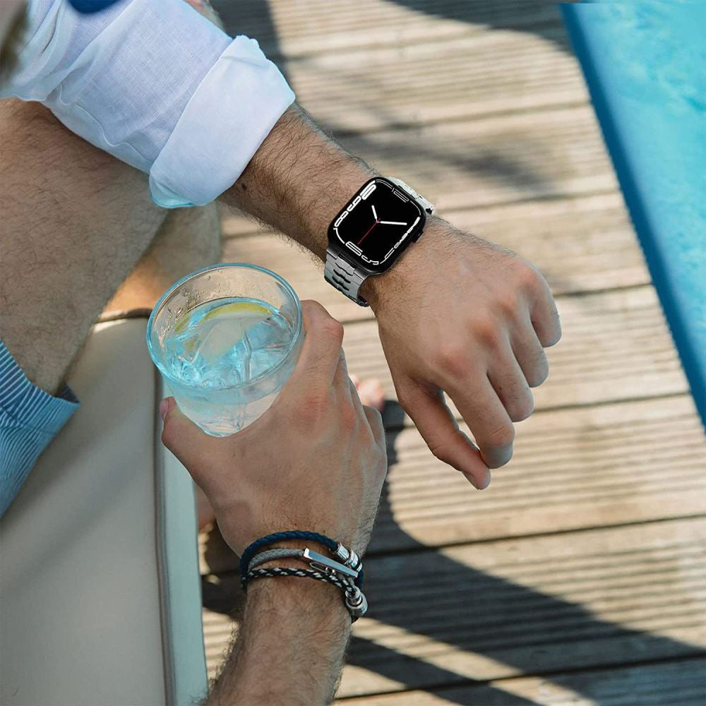Techsuit W063 rem til Apple Watch 49mm / 46mm / 45mm / 44mm / 42mm serien, Sort