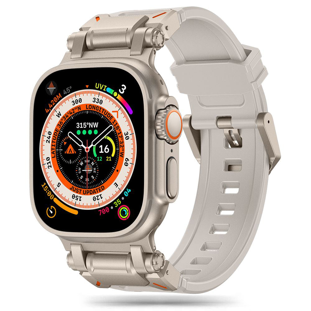 Techsuit W064 rem til Apple Watch 49mm / 46mm / 45mm / 44mm / 42mm serien, Sølvfarvet