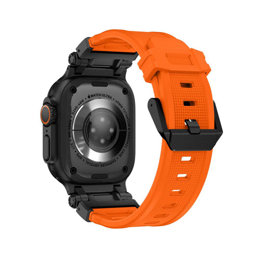 Techsuit W064 rem til Apple Watch 49mm / 46mm / 45mm / 44mm / 42mm serien, Sort Orange