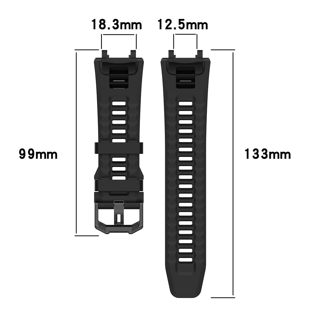 Techsuit W067 rem til Amazfit T-Rex 2, Sort
