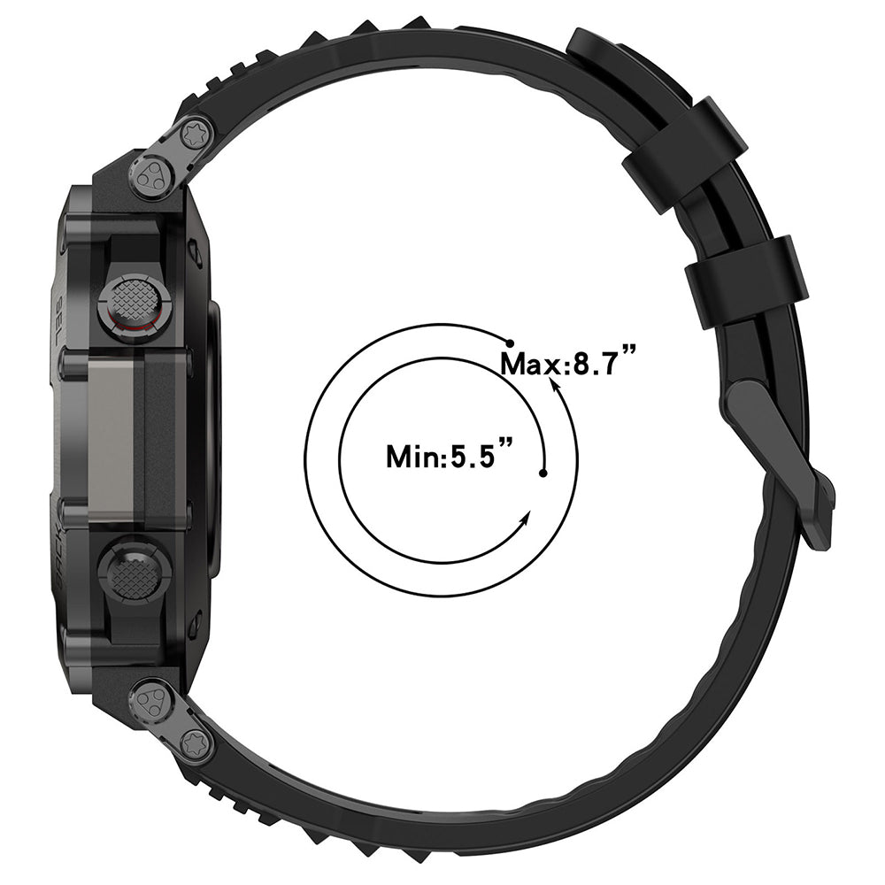 Techsuit W067 rem til Amazfit T-Rex Ultra, Sort