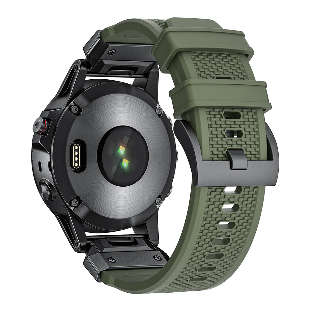 Techsuit W068 rem til Garmin Watch Fenix / Forerunner / Approach Series, 22mm, Sort Orange