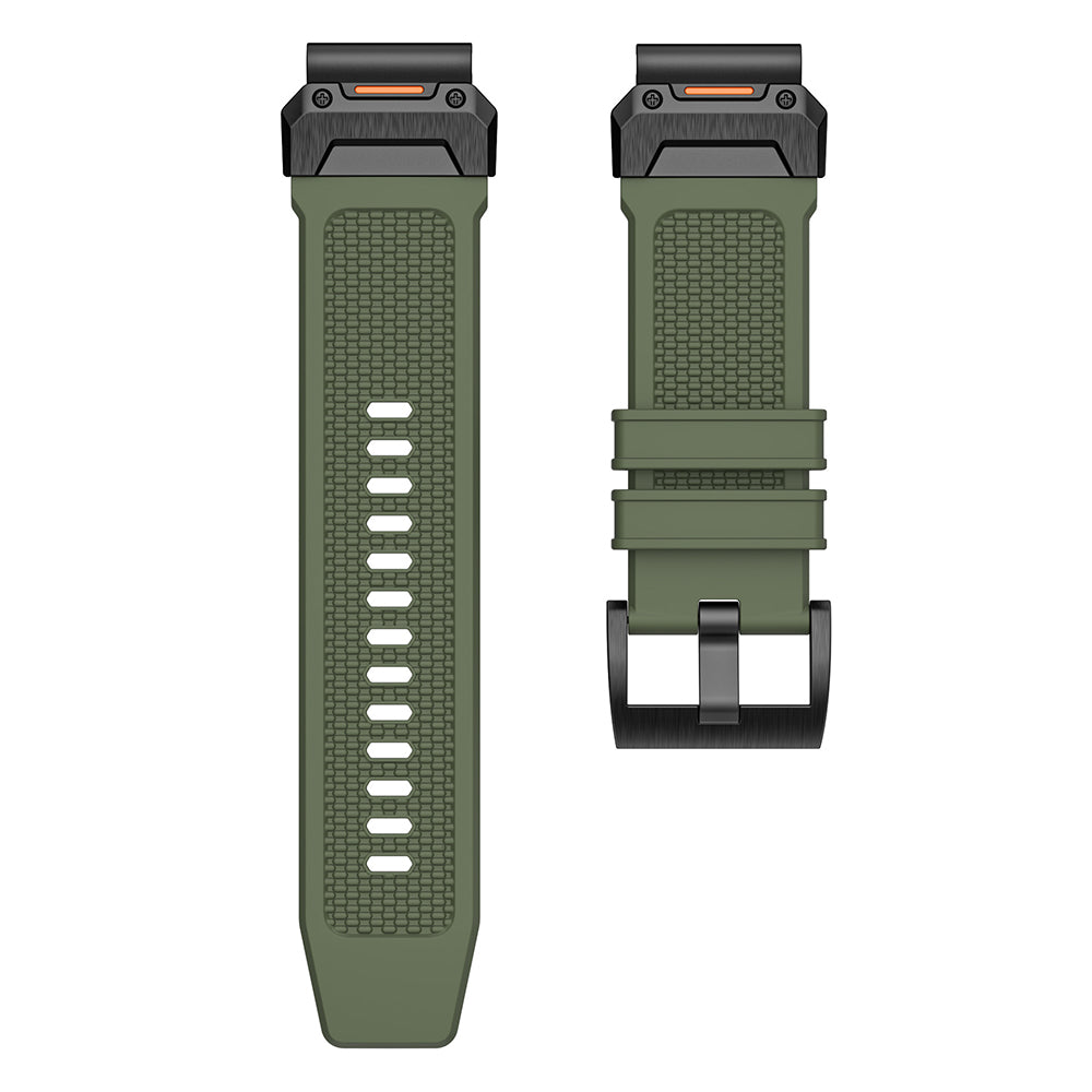 Techsuit W068 rem til Garmin Watch Fenix / Forerunner / Approach Series, 22mm, Sort Orange