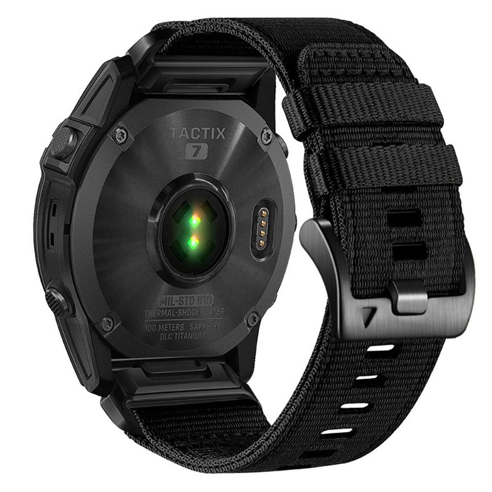 Techsuit W070 rem til Garmin Instinct / Approach / Fenix Watch Series, 20mm, Sort