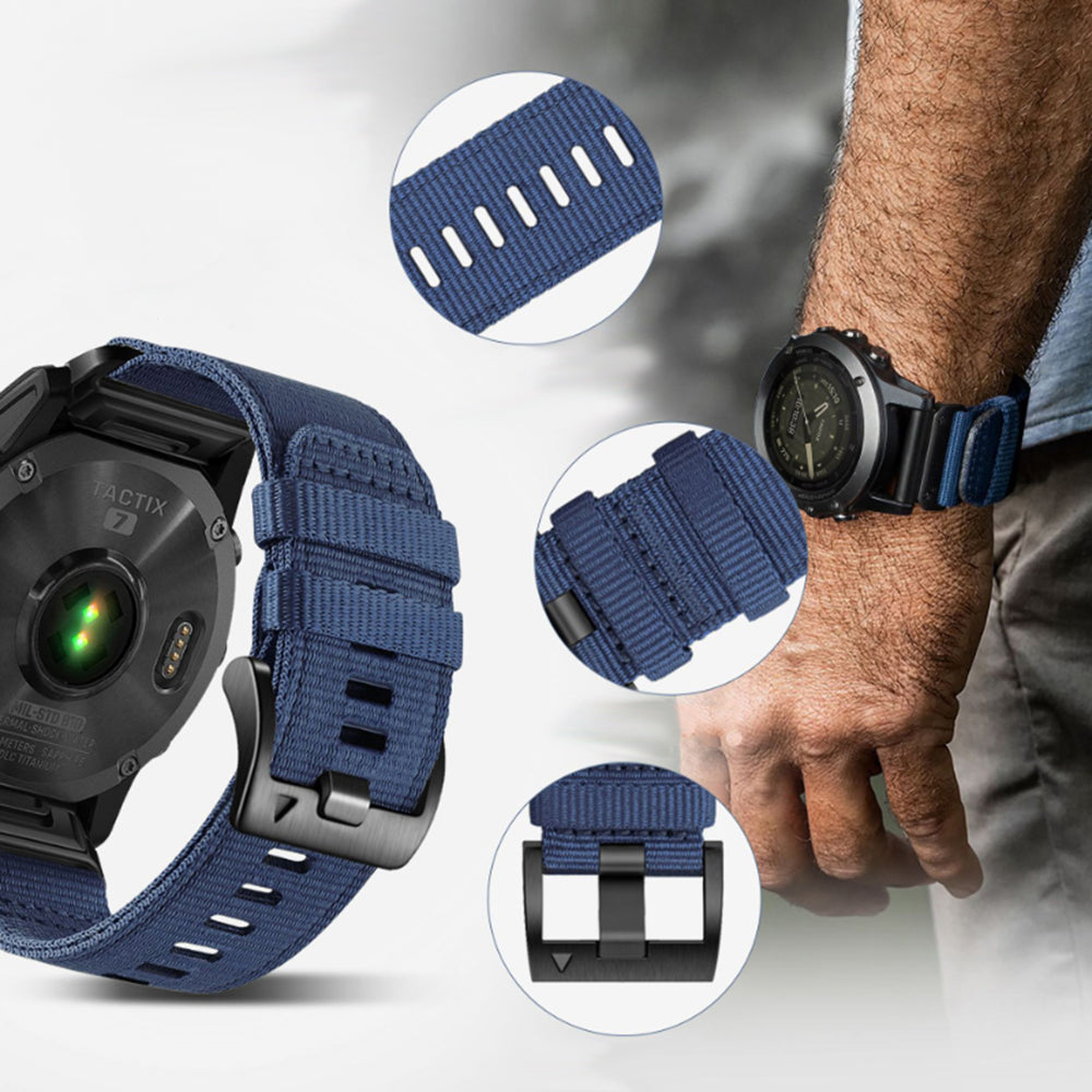 Techsuit W070 rem til Samsung Galaxy Watch / Huawei Watch Series, 22mm, Marineblå
