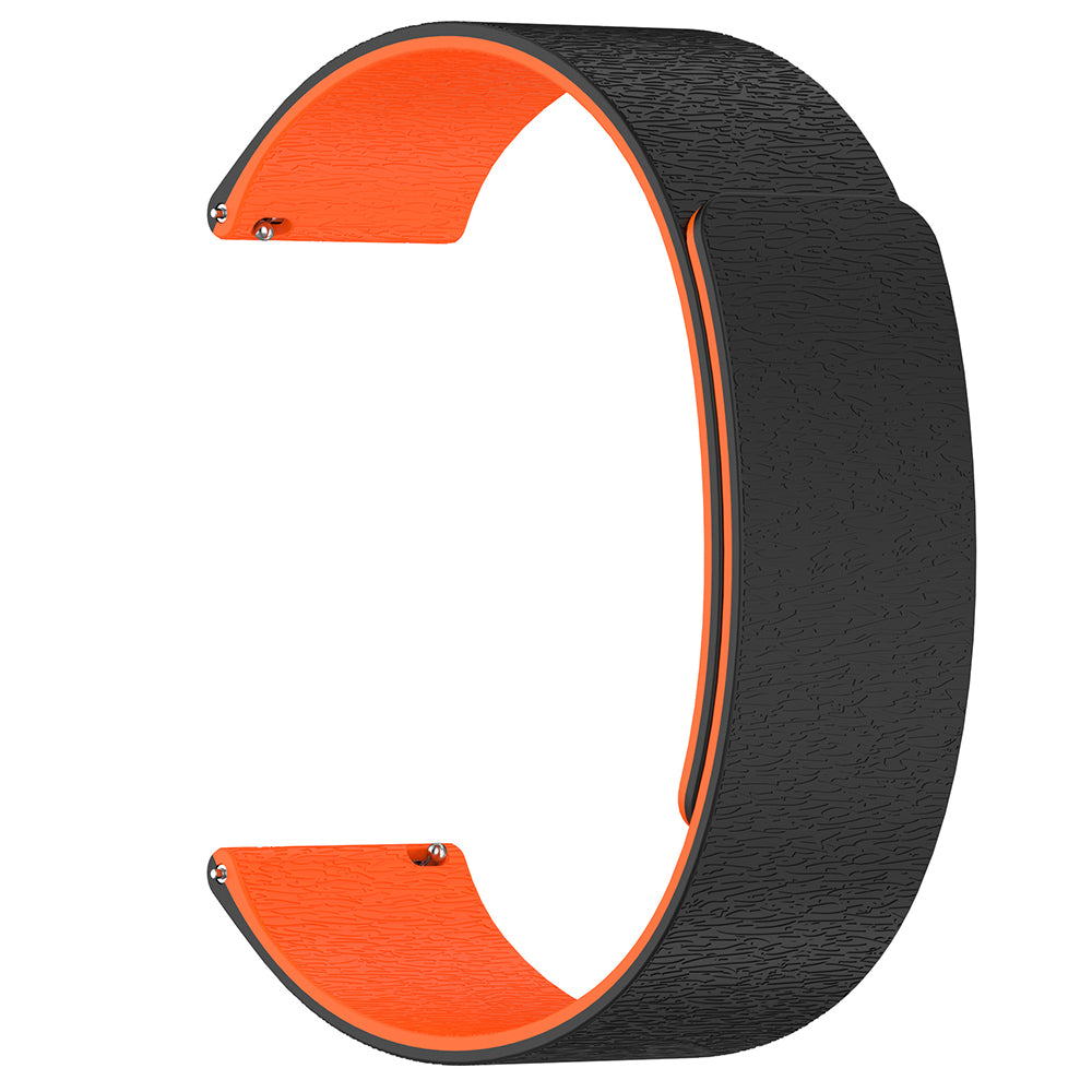 Techsuit W074 rem til Huawei Watch / Garmin Watch Series, 18mm, Sort Orange