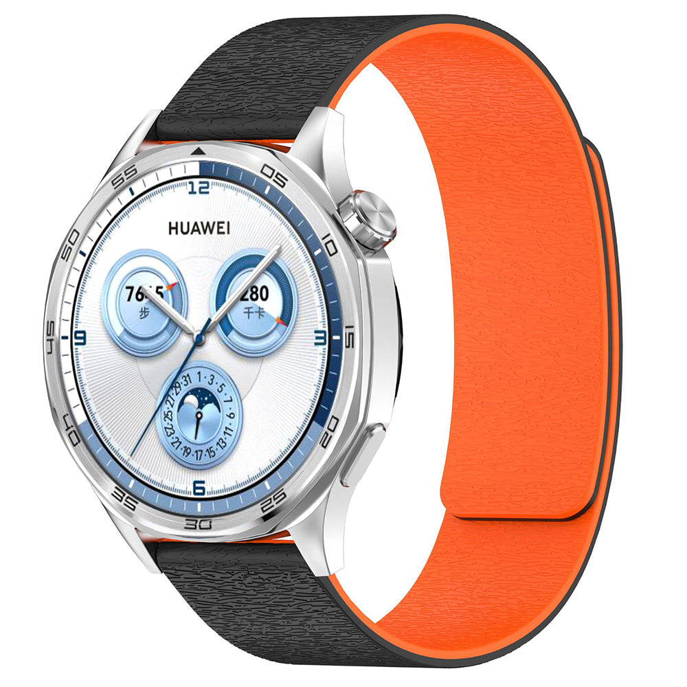 Techsuit W074 rem til Huawei Watch / Garmin Watch Series, 18mm, Sort Orange