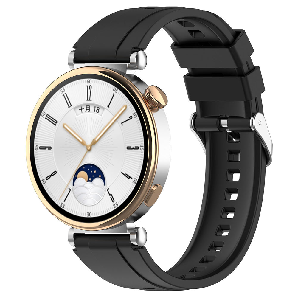 Techsuit W075 rem til Huawei Watch / Garmin Watch Series, 18mm, Sort
