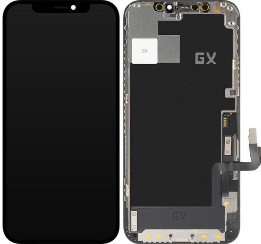 Touchscreen Display GX til Apple iPhone 12 / 12 Pro, med ramme, OLED IC Movable Version, Sort