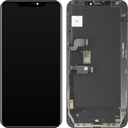 GX Touchscreen Display til Apple iPhone XS Max, med ramme, OLED-version, sort