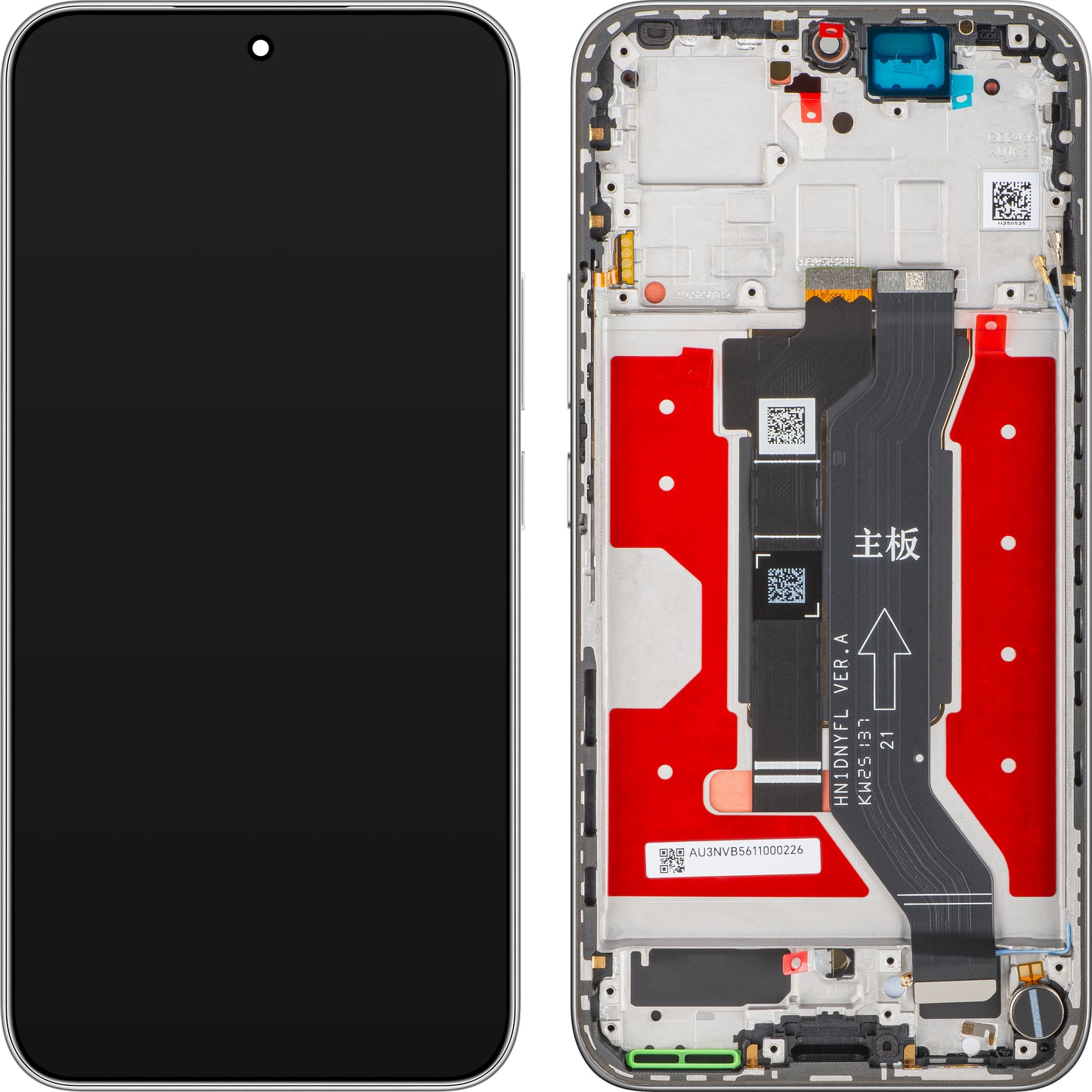 Display med Touchscreen Honor 400, med Ramme, Hvid (Meteor Silver), Servicepakke 0235APNS