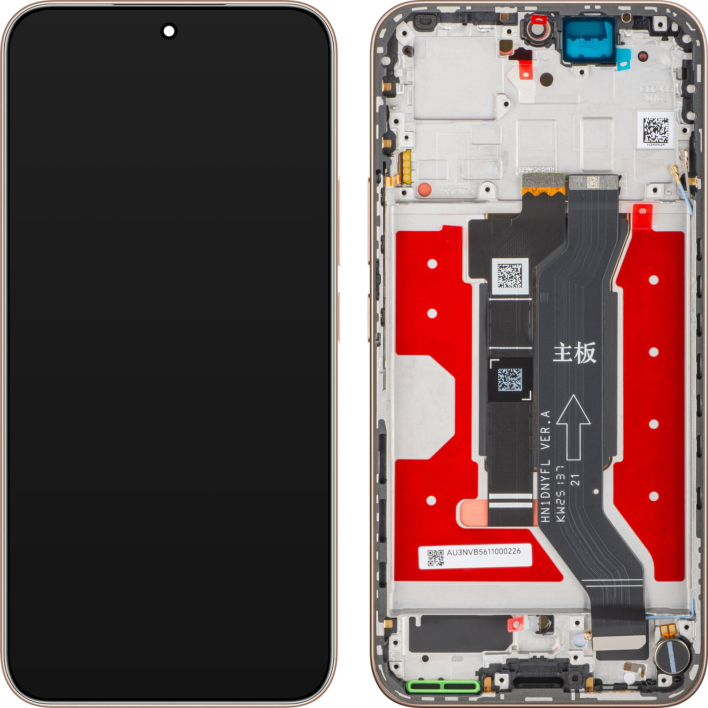 Display med Touchscreen Honor 400, med Ramme, Gylden (Desert Gold), Service Pack 0235APNU