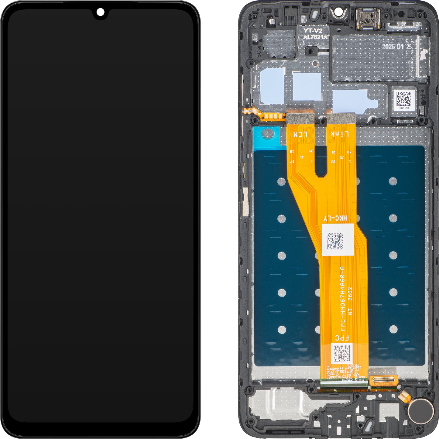 Touchscreen-display Honor X5c / X5c Plus, med ramme, sort, Service Pack 9707ACHU