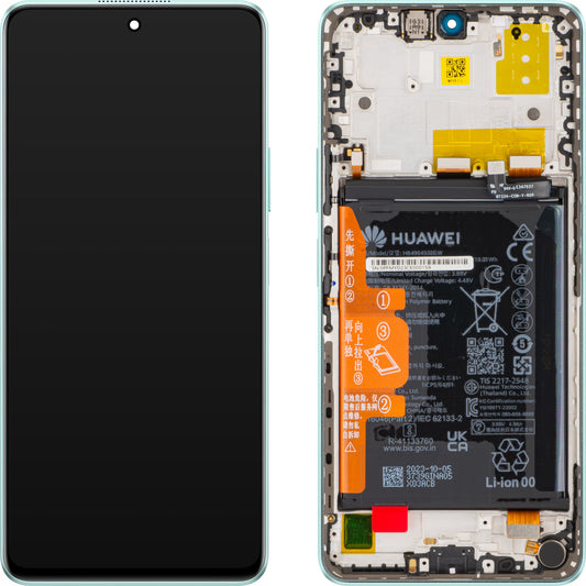 Touchscreen-skærm Huawei nova 11i, med ramme og batteri, Mint Green, Service Pack 02355PFM