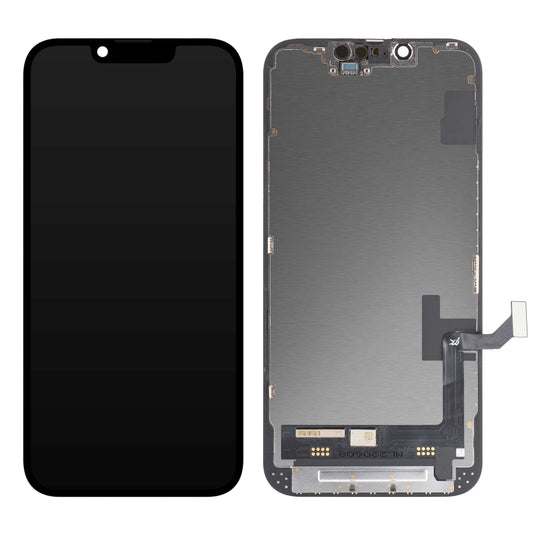 JK Touchscreen Display til Apple iPhone 14, med ramme, In-Cell LCD-version, sort