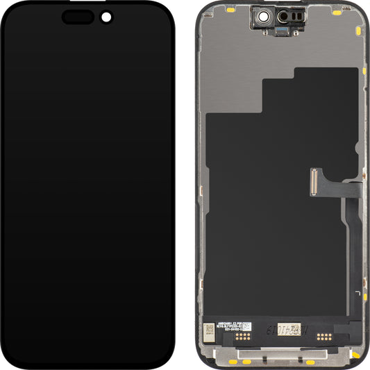 Display med Touchscreen JK til Apple iPhone 15 Pro, med Ramme, LCD In-Cell IC Movable Version, Sort