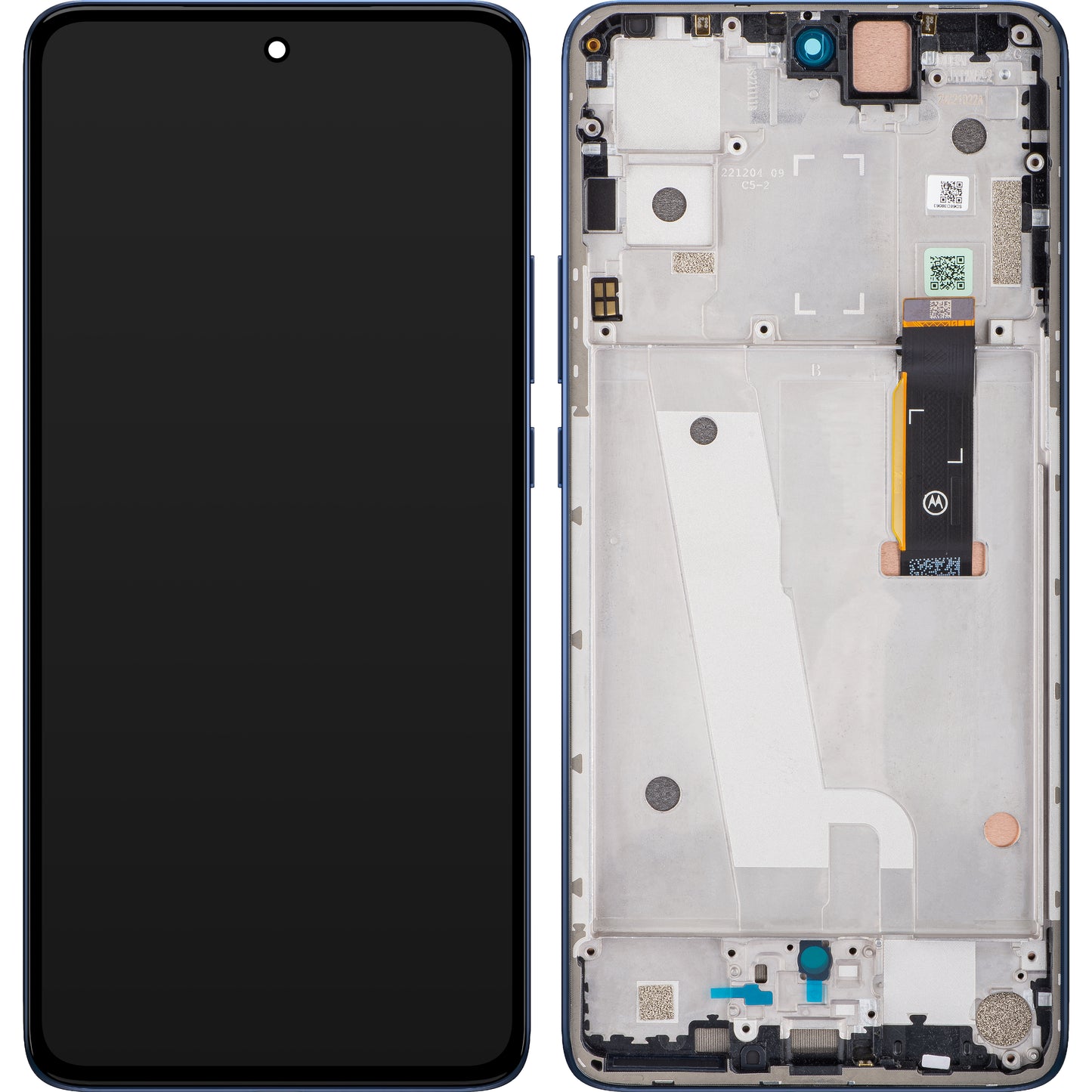 Touchscreen Display Motorola Edge 30, med ramme, Meteorite Gray, Service Pack 5D68C20584