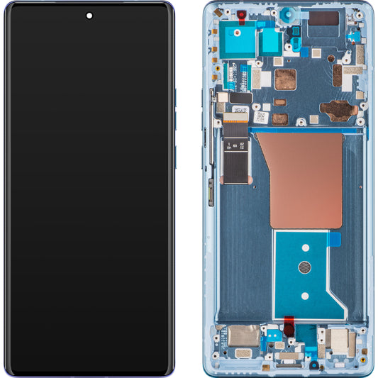 Touchscreen Display Motorola Edge 40 Pro, med ramme, Lunar Blue, Service Pack 5D68C22011