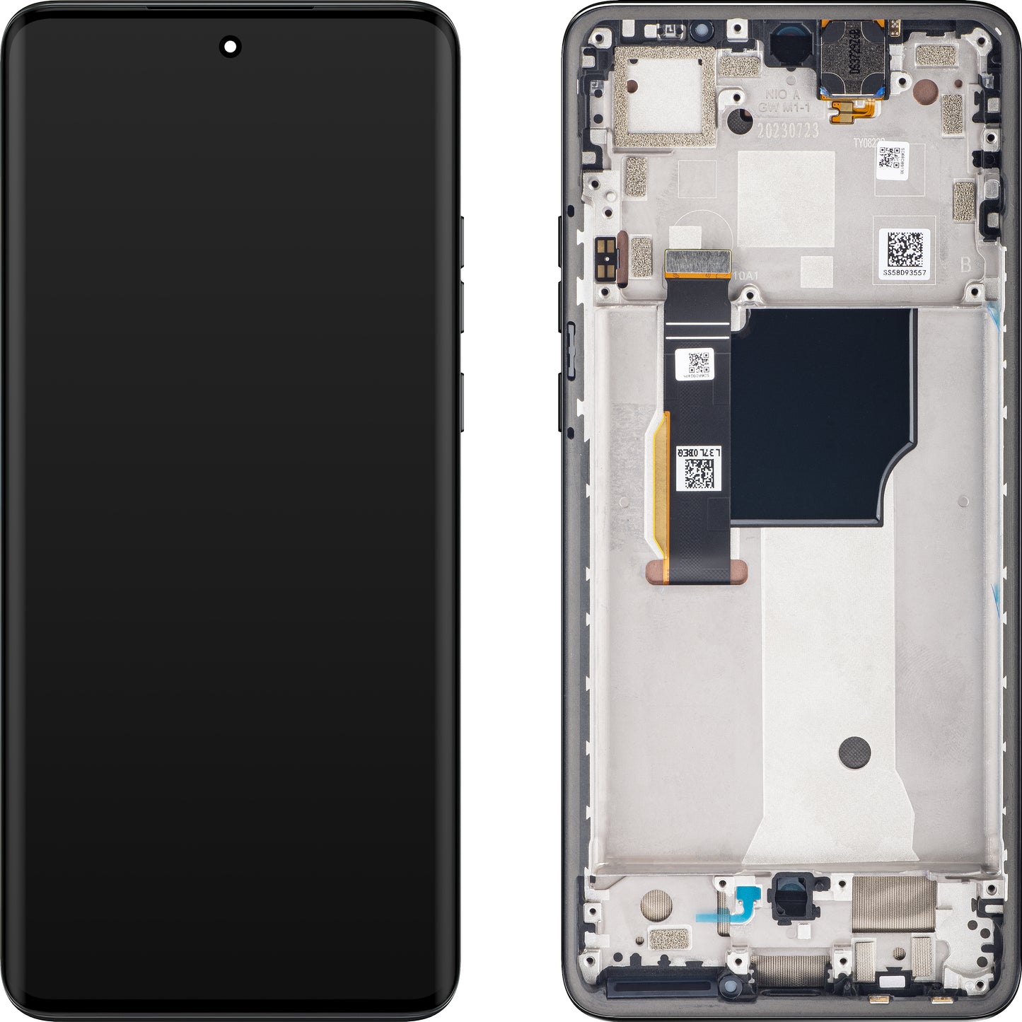 Berøringsskærm Motorola Edge 40 Neo, med ramme, L3-version, sort, Service Pack 5D68C23158