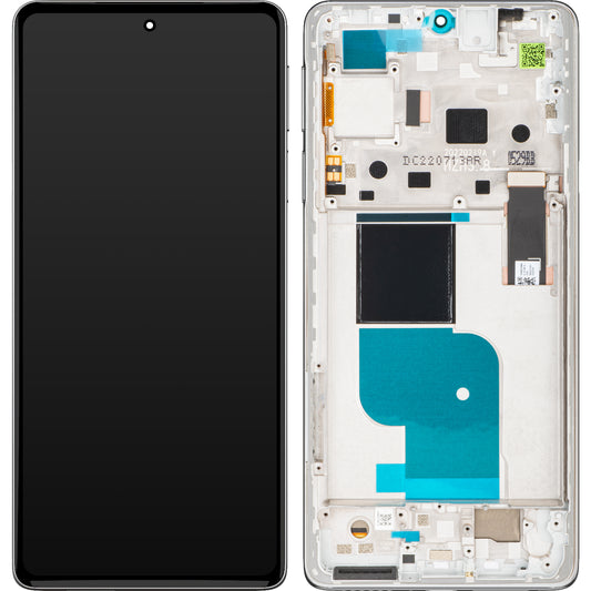 Berøringsskærm Motorola Edge 30 Pro, med ramme, Silver (Stardust White), Service Pack 5D68C20277