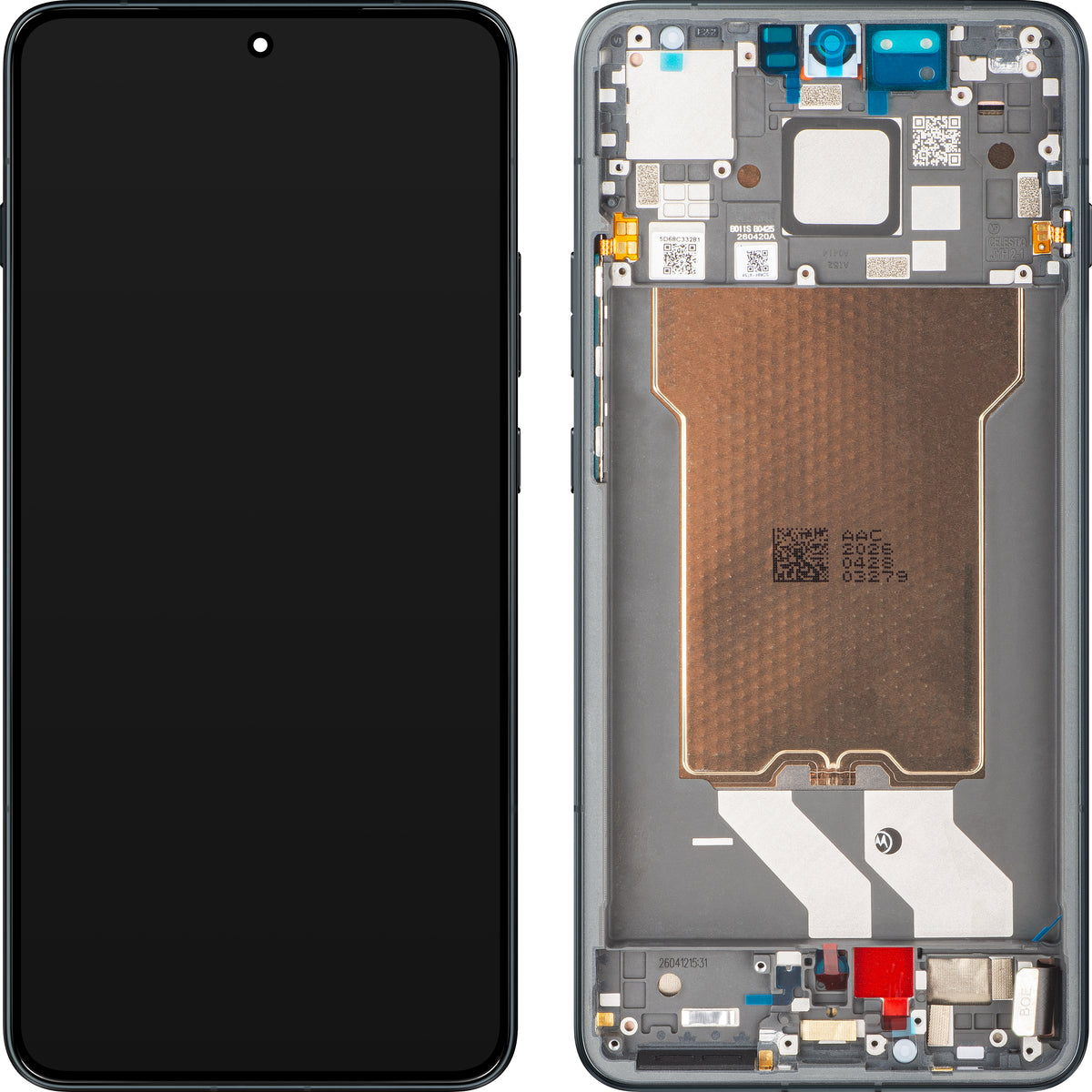 Touchscreen-display til Motorola Edge 70 Max, med ramme, sort (Pantone Dark Shadow) 5D68C33281