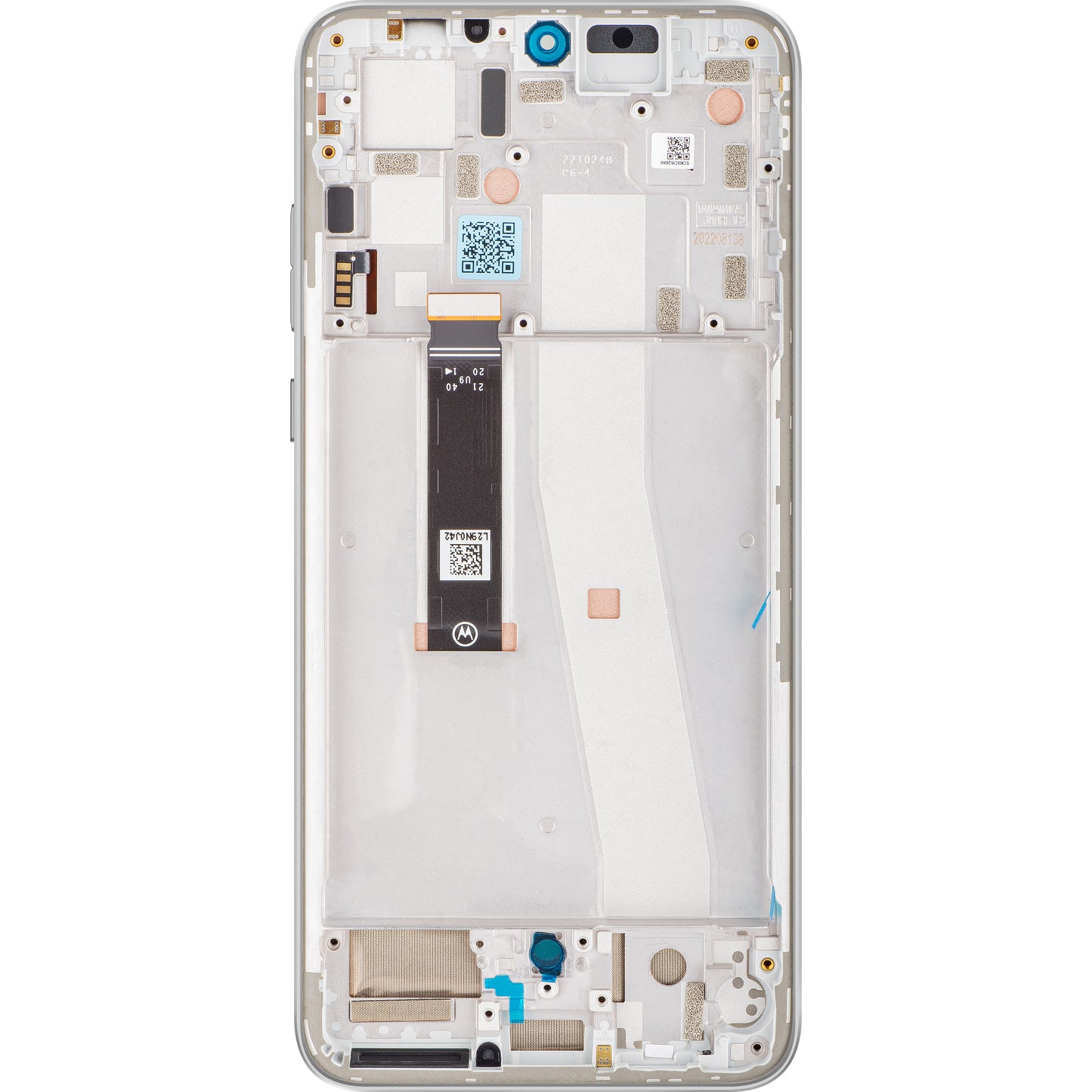 Motorola Edge 30 Neo Touchscreen Display, med ramme, Silver (Ice Palace), Service Pack 5D68C21404